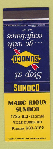 Matchbook Cover - Marc Rioux Sunoco oil gas Ville Duberger QC
