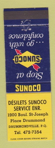 Matchbook Cover - Desilets Sunoco oil gas Drummondville QC