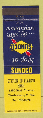 Matchbook Cover - Station Du Plateau Sunoco oil gas Charlesbourg QC