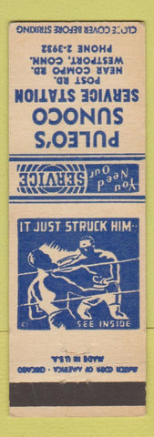 Matchbook Cover - Puleo's Sunoco oil gas Westport CT boxer