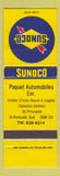 Matchbook Cover - Sunoco oil gas St Romuald QC Paquet