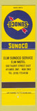 Matchbook Cover - Sunoco oil gas Elm Motel Aylmer ON