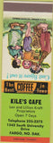 Matchbook Cover - Kile's Cafe Fargo ND hillbilly