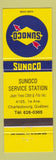 Matchbook Cover - Sunoco oil gas Charlesbourg QC
