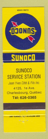 Matchbook Cover - Sunoco oil gas Charlesbourg QC