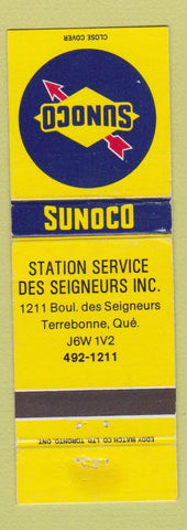 Matchbook Cover - Sunoco oil gas Station Service Terrebonne QC
