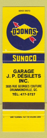 Matchbook Cover - Sunoco oil gas JP Desilets Drummondville QC