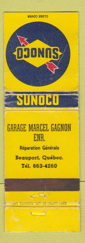 Matchbook Cover - Sunoco oil gas Garage Marcel Gagnon Beauport QC WORN