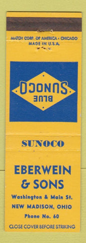 Matchbook Cover - Eberwein & Sons Sunoco oil gas New Madison OH
