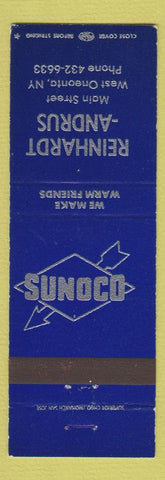 Matchbook Cover - Sunoco oil gas Reinhardt Andrus West Oneonta NY