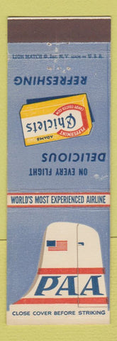 Matchbook Cover - Pan Am Airlines Chiclets Gum