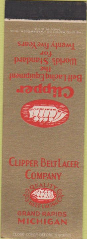 Matchbook Cover - Clipper Belt Lacing Grand Rapids MI SAMPLE