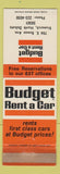 Matchbook Cover - Budget Car Rentals Bismarck ND WORN