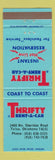 Matchbook Cover - Thrifty Car Rentals Tulsa OK