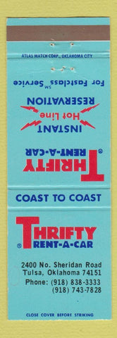 Matchbook Cover - Thrifty Car Rentals Tulsa OK