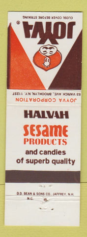 Matchbook Cover - Joyva Halvah Sesame Products Brooklyn NY DD Bean