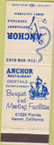 Matchbook Cover - Anchor Restaurant Hemet CA