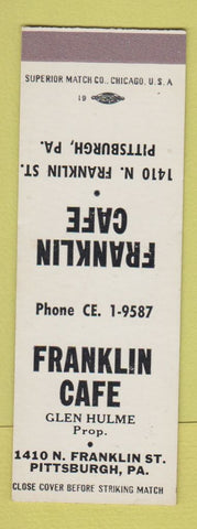 Matchbook Cover - Franklin Cafe Pittsburgh PA Glen Hulme SAMPLE