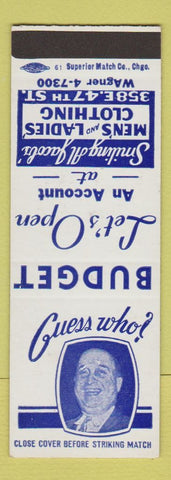 Matchbook Cover - Al Jacobs' Clothes SAMPLE