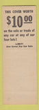Matchbook Cover - Leroy Cannon Used Cars Greenville SC SAMPLE