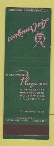 Matchbook Cover - Les Comiques Hollywood Plaza Hotel CA SAMPLE