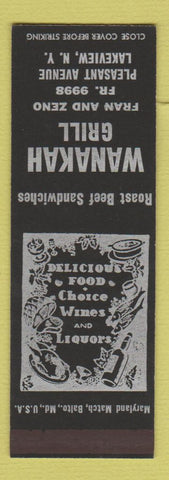Matchbook Cover - Wanakah Grill Lakeview NY SAMPLE