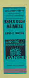 Matchbook Cover - Fairview Food Store Grocery SAMPLE