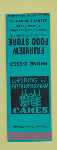 Matchbook Cover - Fairview Food Store Grocery SAMPLE