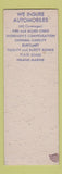 Matchbook Cover - Gille Insurance Quincy IL SAMPLE
