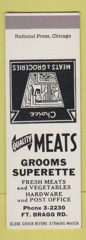 Matchbook Cover - Grooms Superette Grocery  SAMPLE