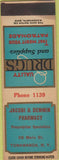 Matchbook Cover - Jacobi Demmin Pharmacy Tonawanda NY