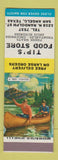 Matchbook Cover - Tip's Food Store San Angelo TX grocery SAMPLE