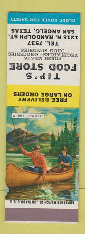 Matchbook Cover - Tip's Food Store San Angelo TX grocery SAMPLE