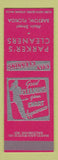 Matchbook Cover - Parker's Cleaners Bartow FL SAMPLE