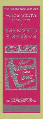 Matchbook Cover - Parker's Cleaners Bartow FL SAMPLE