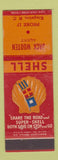 Matchbook Cover - Shell oil gas Jack Wooten Kingston NC