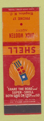 Matchbook Cover - Shell oil gas Jack Wooten Kingston NC