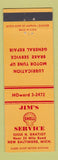 Matchbook Cover - Jim's Shell oil gas New Baltimore MI