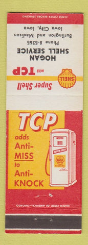 Matchbook Cover - Shell oil gas Hogan Iowa City IA