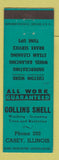 Matchbook Cover - Collins Shell oil gas Casey IL low phone #