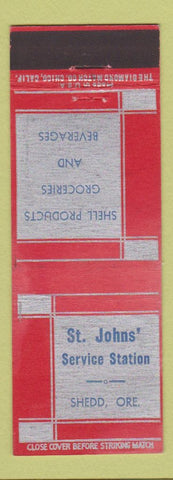 Matchbook Cover - St Johns' Shell oil gas Shedd OR