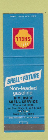 Matchbook Cover - Shell oil gas Riverside Iowa City IA