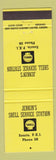 Matchbook Cover - Jenkin's Shell oil gas Souris PEI PE