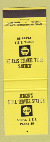 Matchbook Cover - Jenkin's Shell oil gas Souris PEI PE