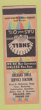Matchbook Cover - Orleans Shell oil gas IN low phone #