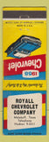 Matchbook Cover - 1958 Chevrolet Royall Malakoff TX