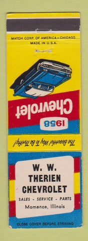 Matchbook Cover - 1958 Chevrolet WW Therien Momence IL