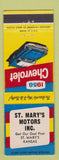 Matchbook Cover - 1958 Chevrolet St Mary's Motors KS