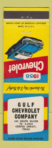Matchbook Cover - 1958 Chevrolet Gulf Corpus Christi TX
