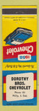 Matchbook Cover - 1958 Chevrolet Dorothy Bros Philip SD